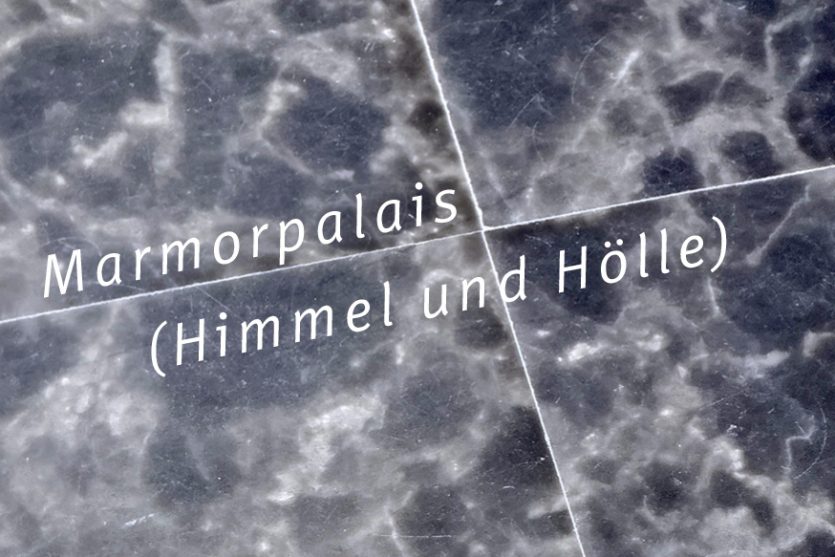 Einladungskarte für die Ausstellung Marmorpalais von Susanne Ahner